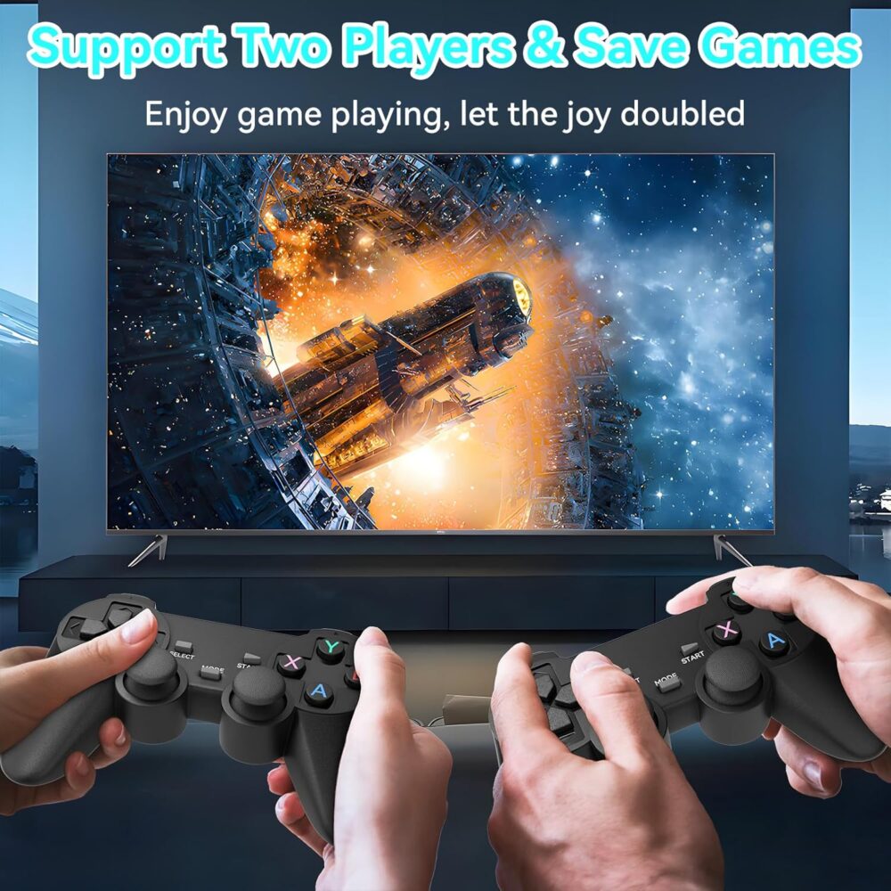 likjhbn 2025 Upgraded Retro Gaming Console, Retro Game Console with 20000+ Games & 15 Emulators, Retro Drive Game Stick 4K HDMI Output, 2.4GHz Wireless Controllers - Image 4