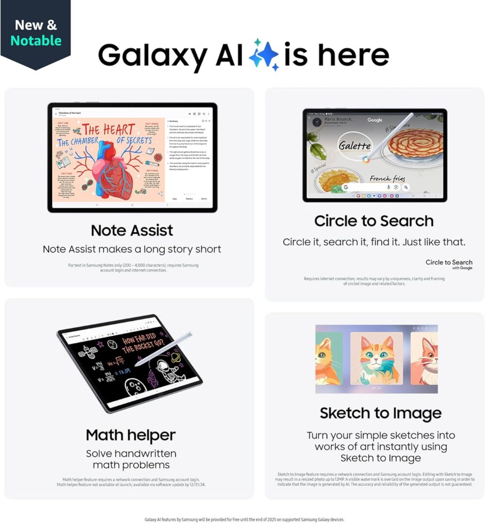 Samsung Galaxy Tab S10+ Plus 12.4” 256GB Android Tablet, Galaxy AI Tools, Circle to Search, AMOLED 2X Display, Long Battery Life, Durable Design, S Pen for Note-Taking, US Version, Moonstone Gray - Image 3