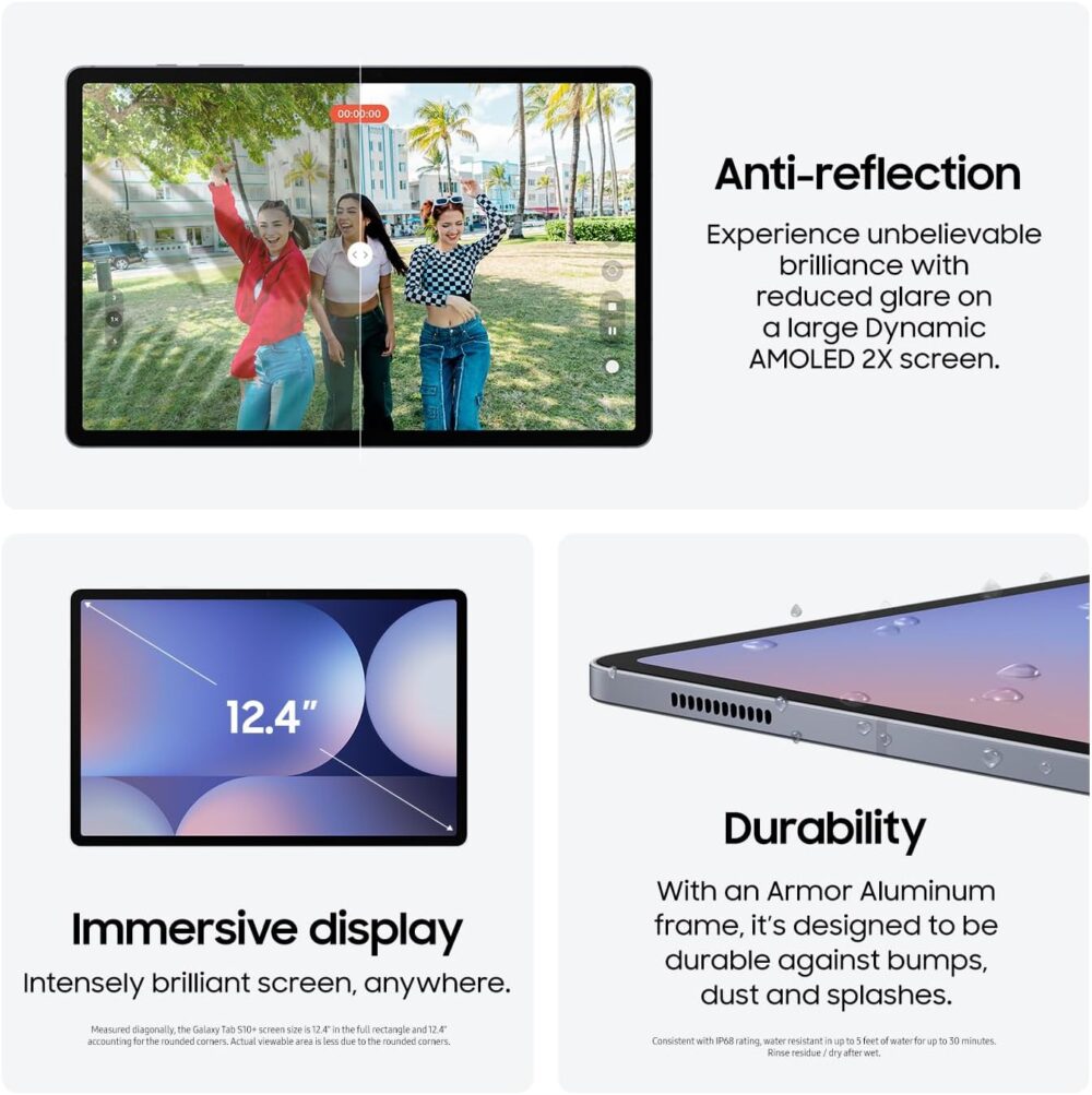 Samsung Galaxy Tab S10+ Plus 12.4” 256GB Android Tablet, Galaxy AI Tools, Circle to Search, AMOLED 2X Display, Long Battery Life, Durable Design, S Pen for Note-Taking, US Version, Moonstone Gray - Image 5