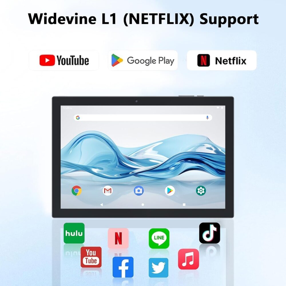 Android 15 Tablet 10 Inch, 18GB RAM+128GB ROM/2TB Expandable, 2 in 1 Tablets with Keyboard Case Mouse Stylus, 2.0GHz Quad-core Processor, 1280*800 IPS HD Screen, 5G WiFi 6 BT 5.0, 8MP Camera Tablet PC - Image 4