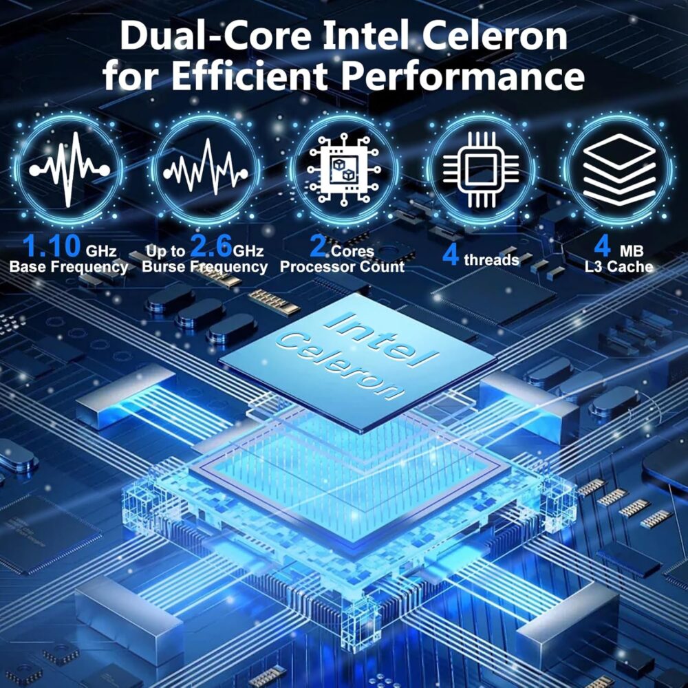 2025 Laptop Computer 15 15.6 Inch FHD 1080p, Windows 11 Pro, 8GB RAM, 256GB SSD, Dual-Core Intel Celeron(Up to 2.6GHz), Bluetooth, Numeric Keypad, Free MS Office for School College Students Business - Image 4