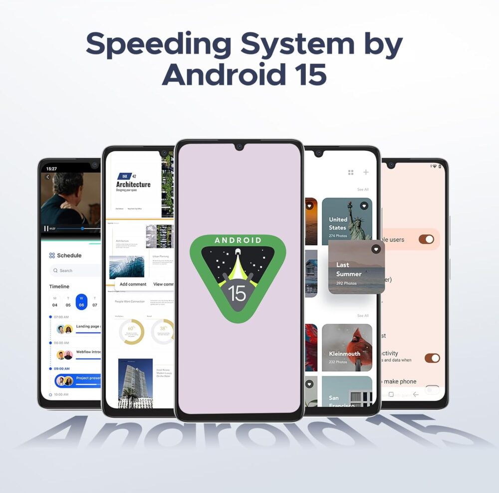 DOOGEE Note 58 Unlocked Cell Phone,Android 15 Smartphone with 32GB+128GB/2TB TF Expand,6250mAh Battery, 6.75"HD+ 90Hz Cellphone,4G Dual SIM Mobile Smart Phones, Widevine L1/NFC/OTG/Face Unlock,Natural - Image 3