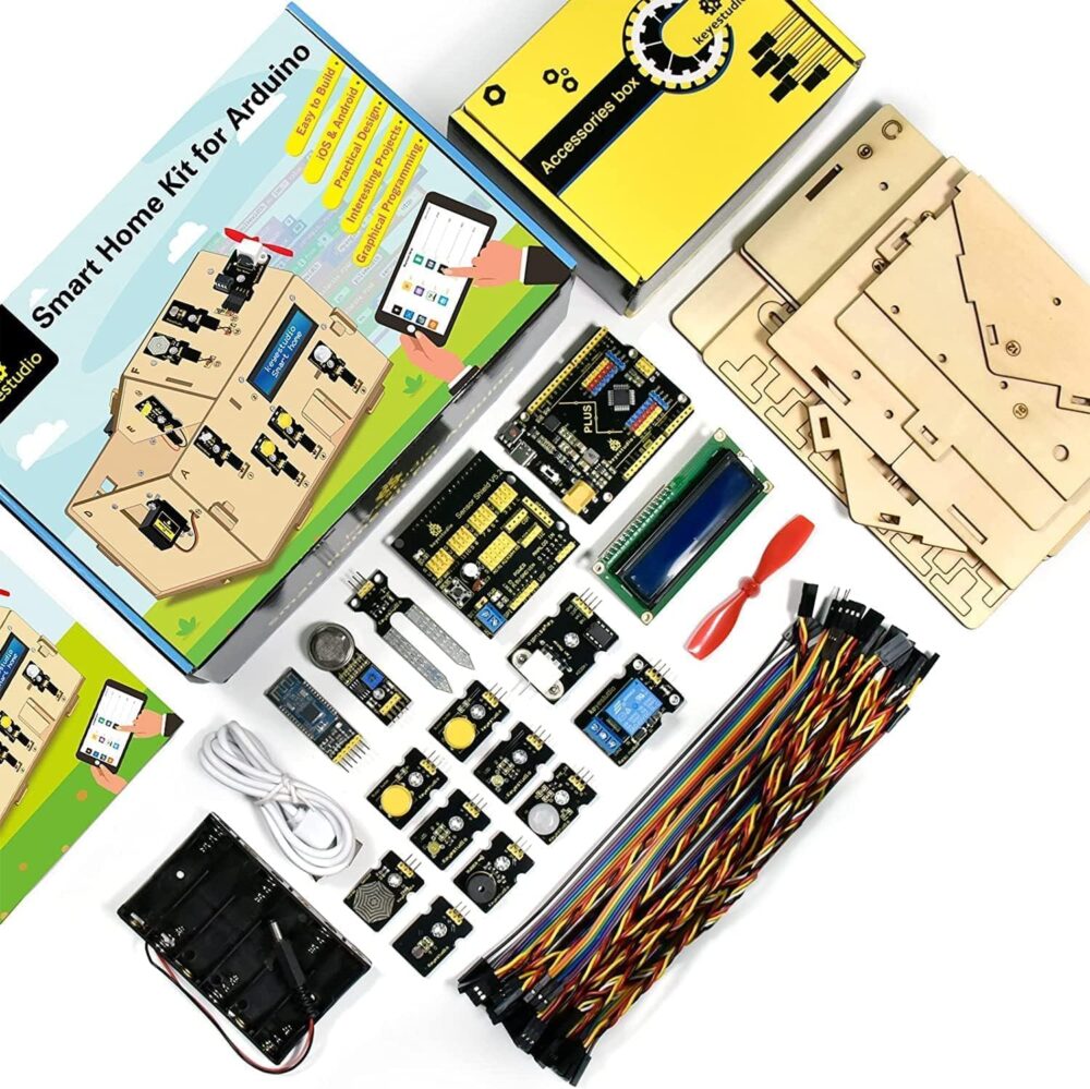 KEYESTUDIO Smart Home Starter Kit for Arduino for Uno R3, Electronics Home Automation Coding Kit, Wooden House DIY Sensor Kit STEM Set for Adults Teens 15+ - Image 3