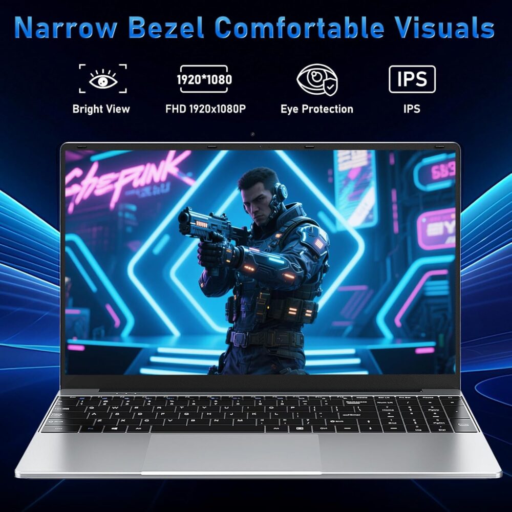 15.6'' Laptop Computer, N4020 Processor Laptops with 8GB RAM, 256GB SSD,15.6 inch FHD 1920 * 1080 Display, WIFI5, BT5.0, Windows 11 Pro - Image 4