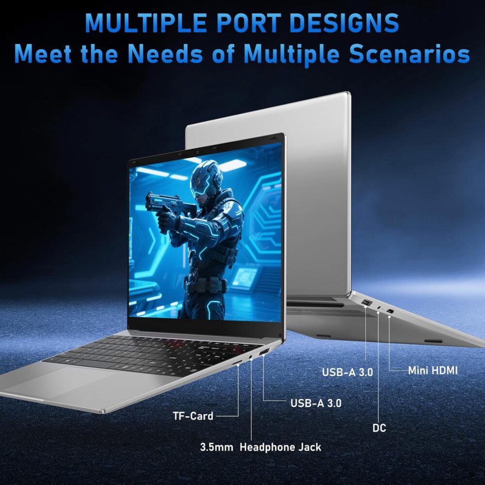 15.6'' Laptop Computer, N4020 Processor Laptops with 8GB RAM, 256GB SSD,15.6 inch FHD 1920 * 1080 Display, WIFI5, BT5.0, Windows 11 Pro - Image 5