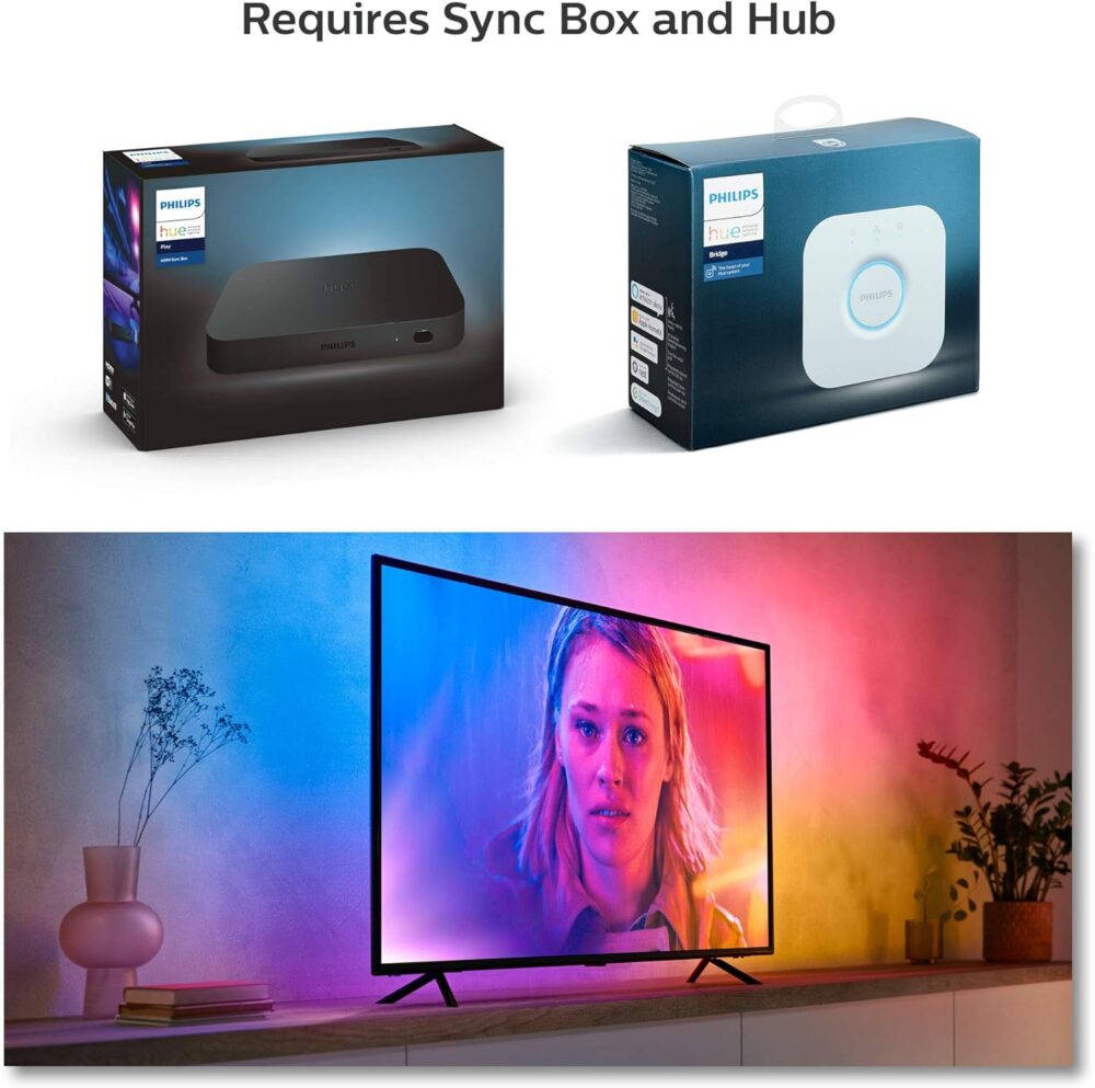 Philips Hue Play Gradient 55" Smart TV Light Strip - Flowing Multicolor LED Color-Changing TV BackLight - Sync with TV, Music, and Gaming - Requires Bridge and Sync Box - Control with App or Voice - Image 5