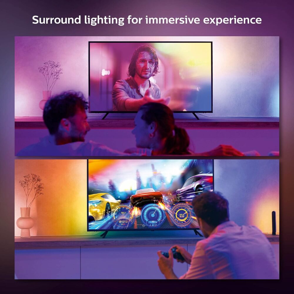 Philips Hue Play Gradient 55" Smart TV Light Strip - Flowing Multicolor LED Color-Changing TV BackLight - Sync with TV, Music, and Gaming - Requires Bridge and Sync Box - Control with App or Voice - Image 6