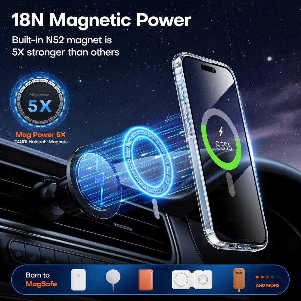 TAURI for iPhone 15 Case, [3 in 1] 1X Clear Case [Compatible with MagSafe] with 2X Screen Protector, [15 FT Military Grade Drop Protection] Shockproof Slim Phone Case for iPhone 15 - Image 3
