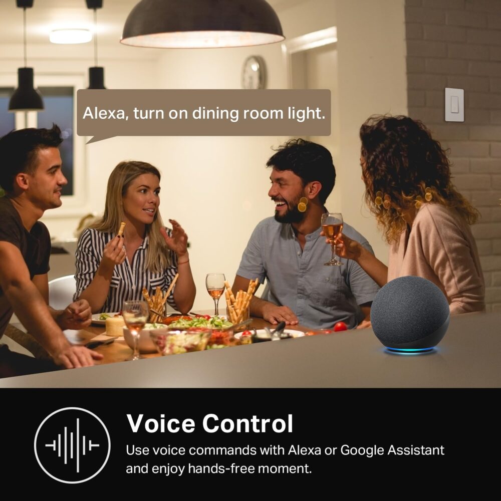 Kasa Smart Light Switch HS200, Single Pole, Needs Neutral Wire, 2.4GHz Wi-Fi Light Switch Works with Alexa and Google Home, UL Certified, No Hub Required , White, HS200 - Image 4