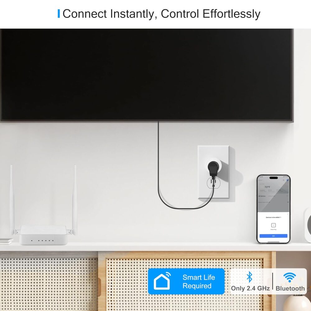 EIGHTREE Smart Plug, Smart Plugs That Work with Alexa and Google Home, Compatible with SmartThings, Smart Outlet with WiFi Remote Control and Timer Function, 2.4GHz Wi-Fi Only, 4 Packs - Image 3