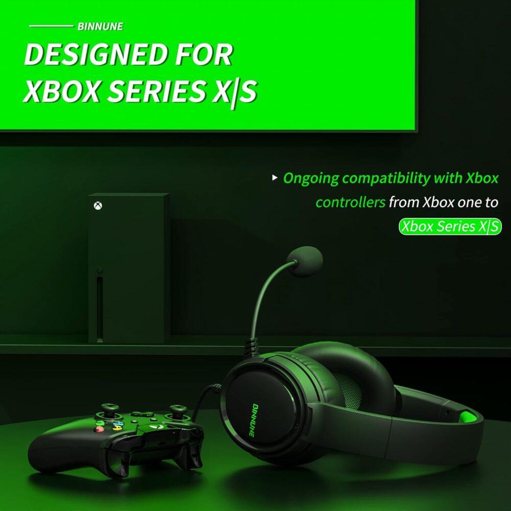 BINNUNE Gaming Headset with Mic for Xbox Series X|S Xbox 1 PS4 PS5 PC NS, Wired Audifonos Gamer Headphones with Microphone for Xbox 1 PS 4|5 - Image 3