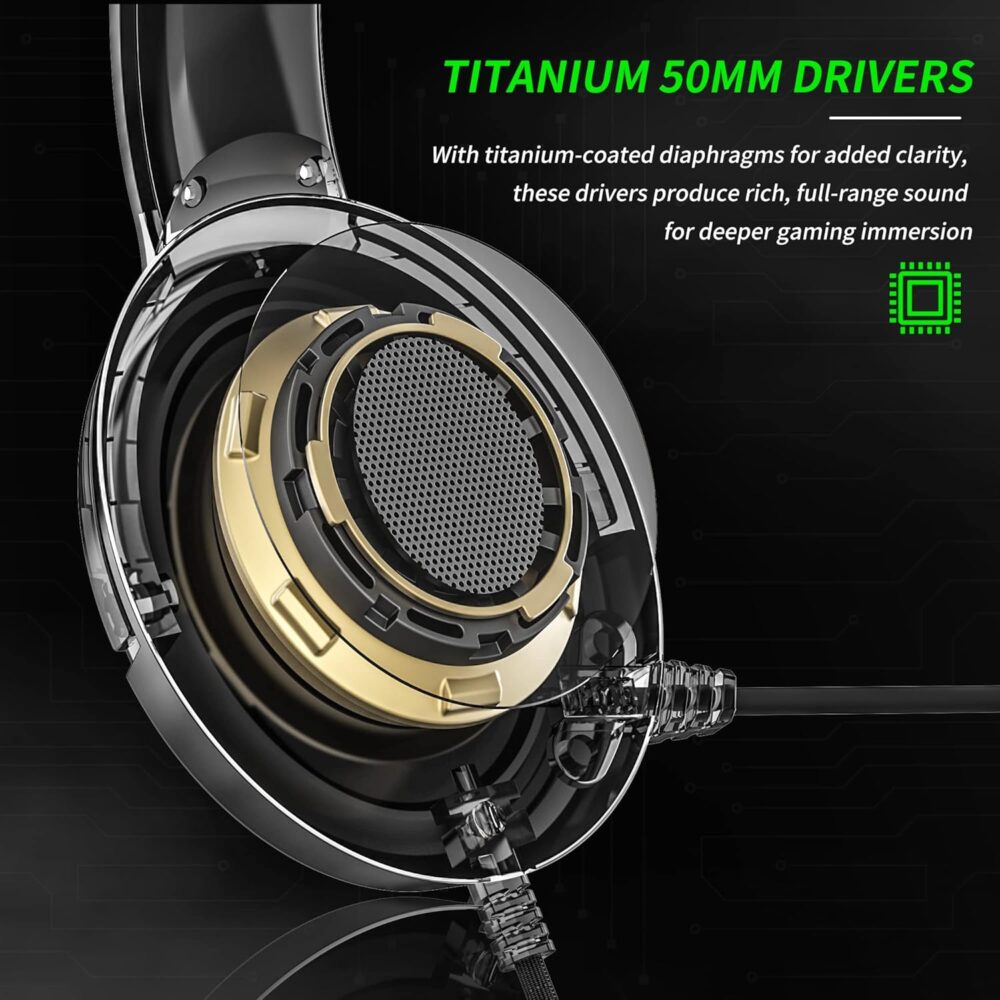BINNUNE Gaming Headset with Mic for Xbox Series X|S Xbox 1 PS4 PS5 PC NS, Wired Audifonos Gamer Headphones with Microphone for Xbox 1 PS 4|5 - Image 5