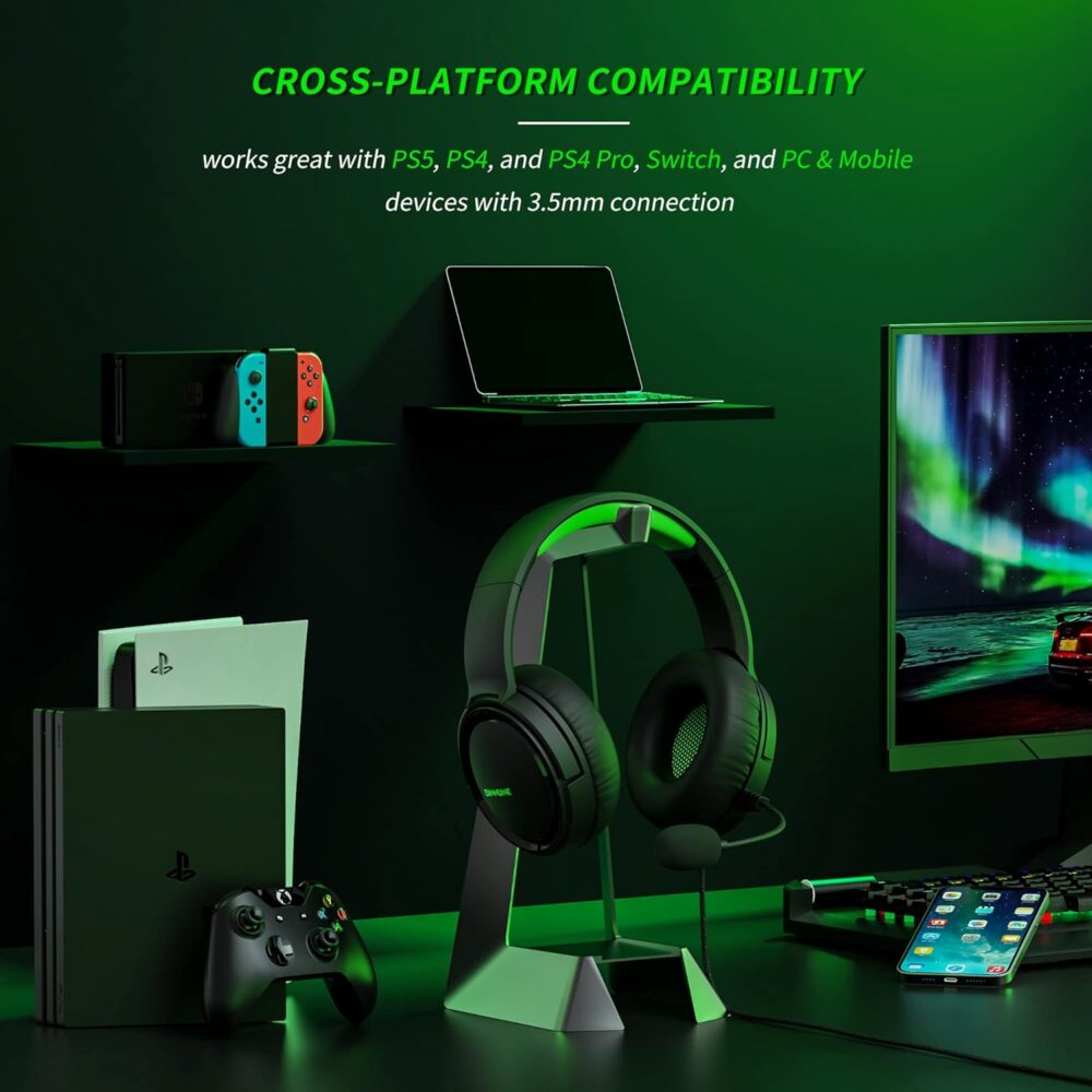 BINNUNE Gaming Headset with Mic for Xbox Series X|S Xbox 1 PS4 PS5 PC NS, Wired Audifonos Gamer Headphones with Microphone for Xbox 1 PS 4|5 - Image 6