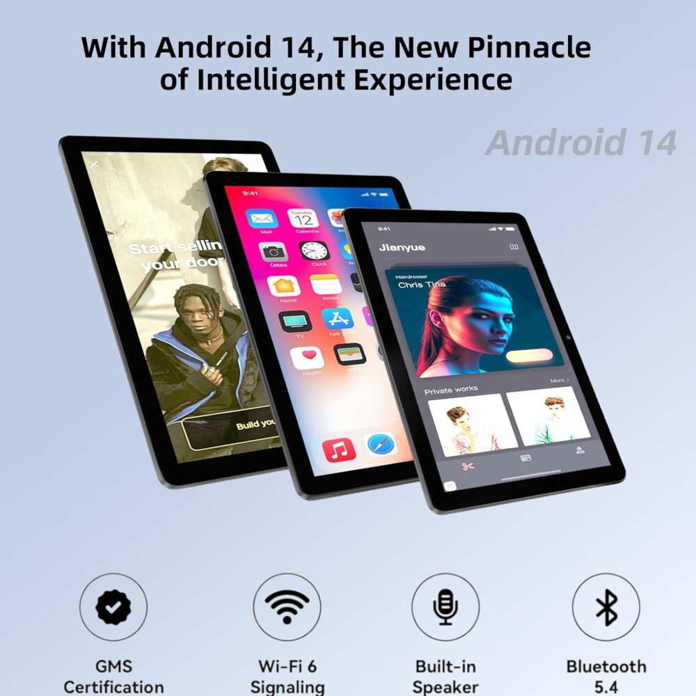 Tablet 10 inch Android 14 Tablets, Octa Core 1280 * 800 IPS HD Display Android Tablet, 10GB RAM+128GB ROM(Expand to 1TB), Unisoc A523 CPU, 5G/2.4G WiFi, 5MP+8MP Camera - Image 5