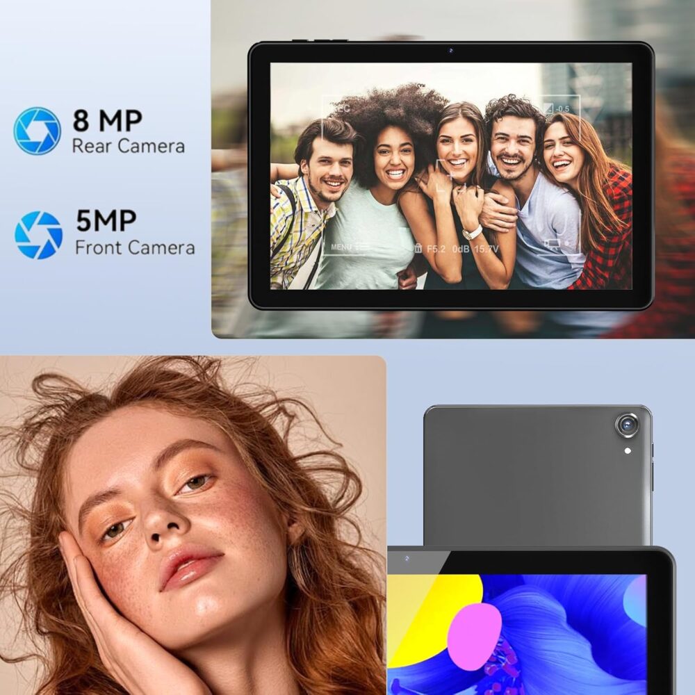 Tablet 10 inch Android 14 Tablets, Octa Core 1280 * 800 IPS HD Display Android Tablet, 10GB RAM+128GB ROM(Expand to 1TB), Unisoc A523 CPU, 5G/2.4G WiFi, 5MP+8MP Camera - Image 6