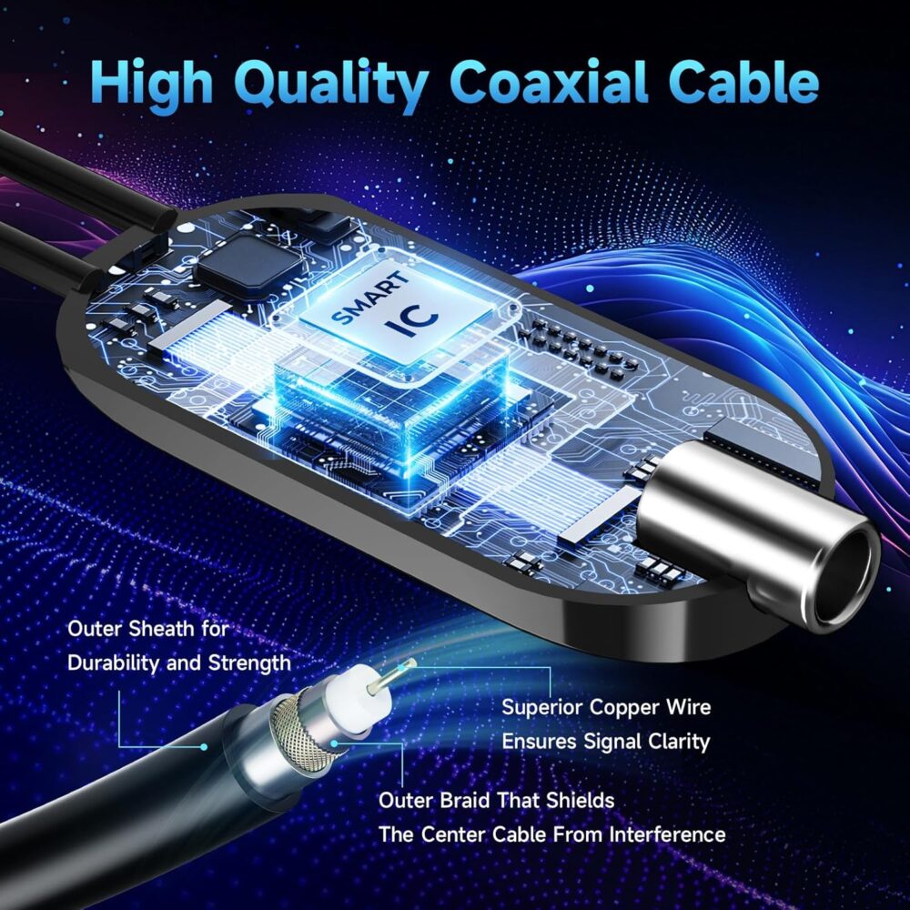 2025 Digital Antenna for Smart TV Indoor, 2200+ Miles Long Range HD TV Antenna for Local Channels with Signal Booster Amplifier, Support 8K 4K 1080p for All TVs - 38FT Coax Cable - Image 7