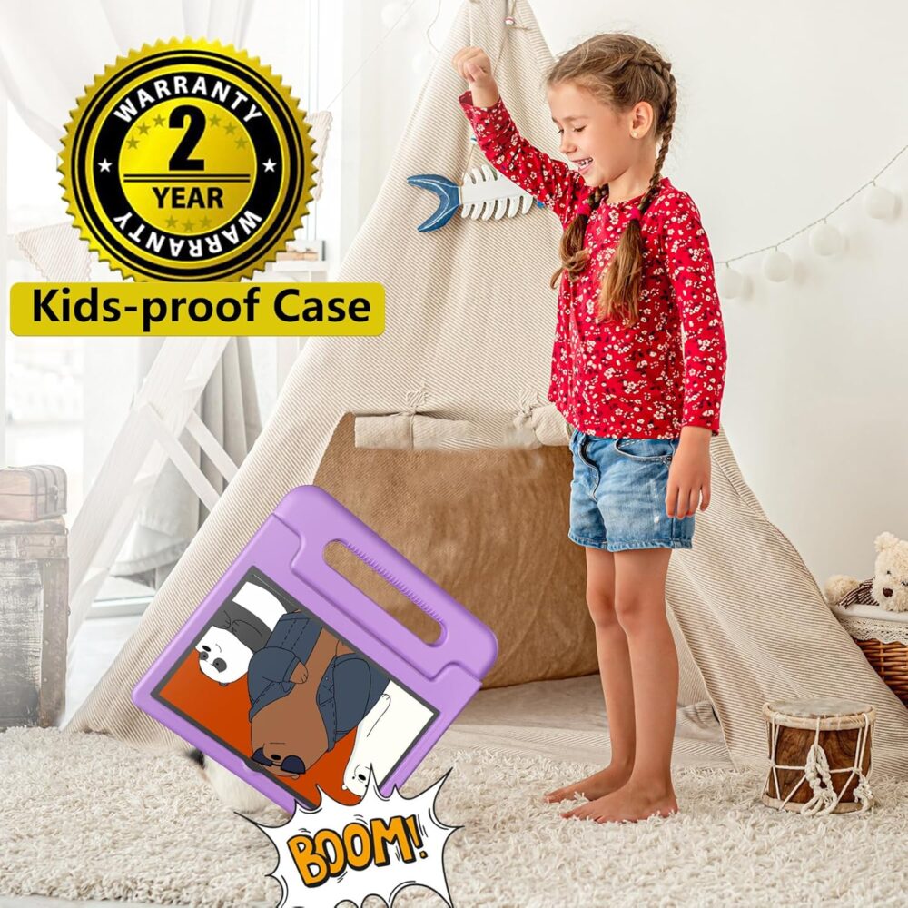 Kids Tablet, 10.1 Inch Tablet for Kids Android 14, 64GB Octa-Core, WiFi, Big Battery, Kids Space, Parental Control 1280 * 800 HD Display Children Tablets Purple - Image 4
