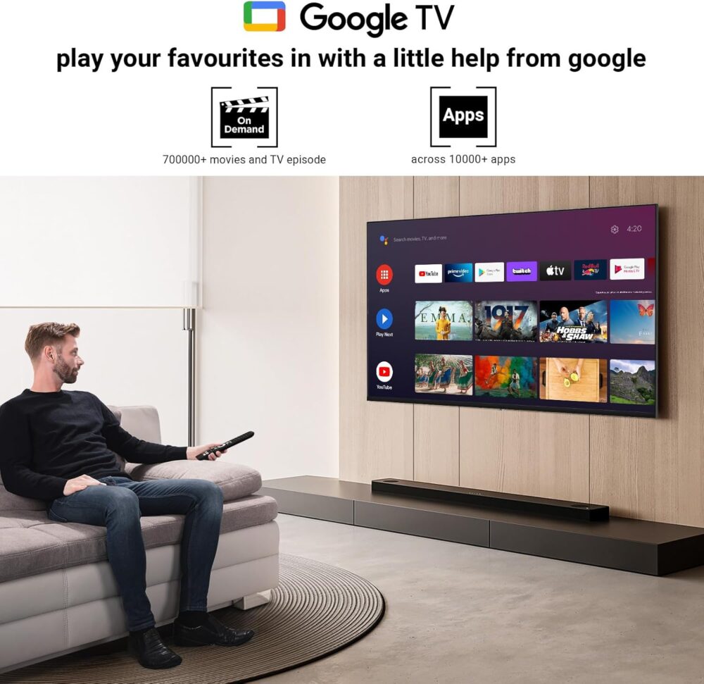 32 Inch 720P HD Smart TV with Google TV, Full HD Slim Design LED Smart TV or Monitor with HDMI, Dolby Audio, Voice Remote, Stream Live(2024 Model) - Image 8