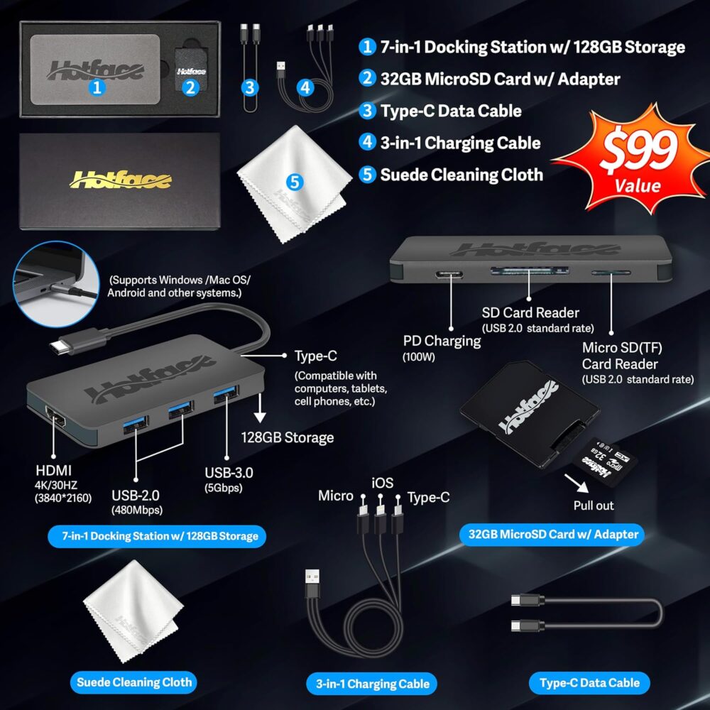 Lenovo Ideapad 3 15.6" FHD Chromebook, Intel Celeron N4500, 4GB RAM, 224GB Storage (64GB SSD+160GB Docking Station Set), ‎Intel UHD Graphics, Full Size Keyboard, Chrome OS, Artic Gray - Image 3