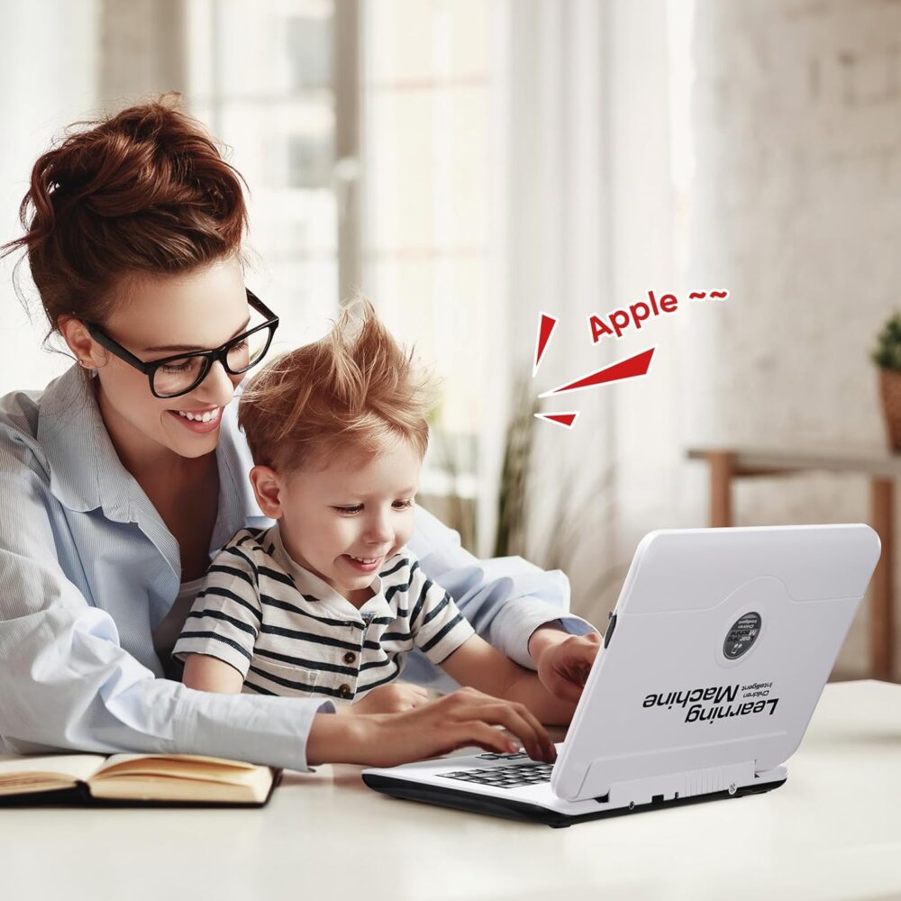 LESHITIAN Kids Laptop - 80 Learning Modes to Learn Alphabet, Words, Mathematics, Play Games and Music - Toy for Children Ages 5+ - Image 6