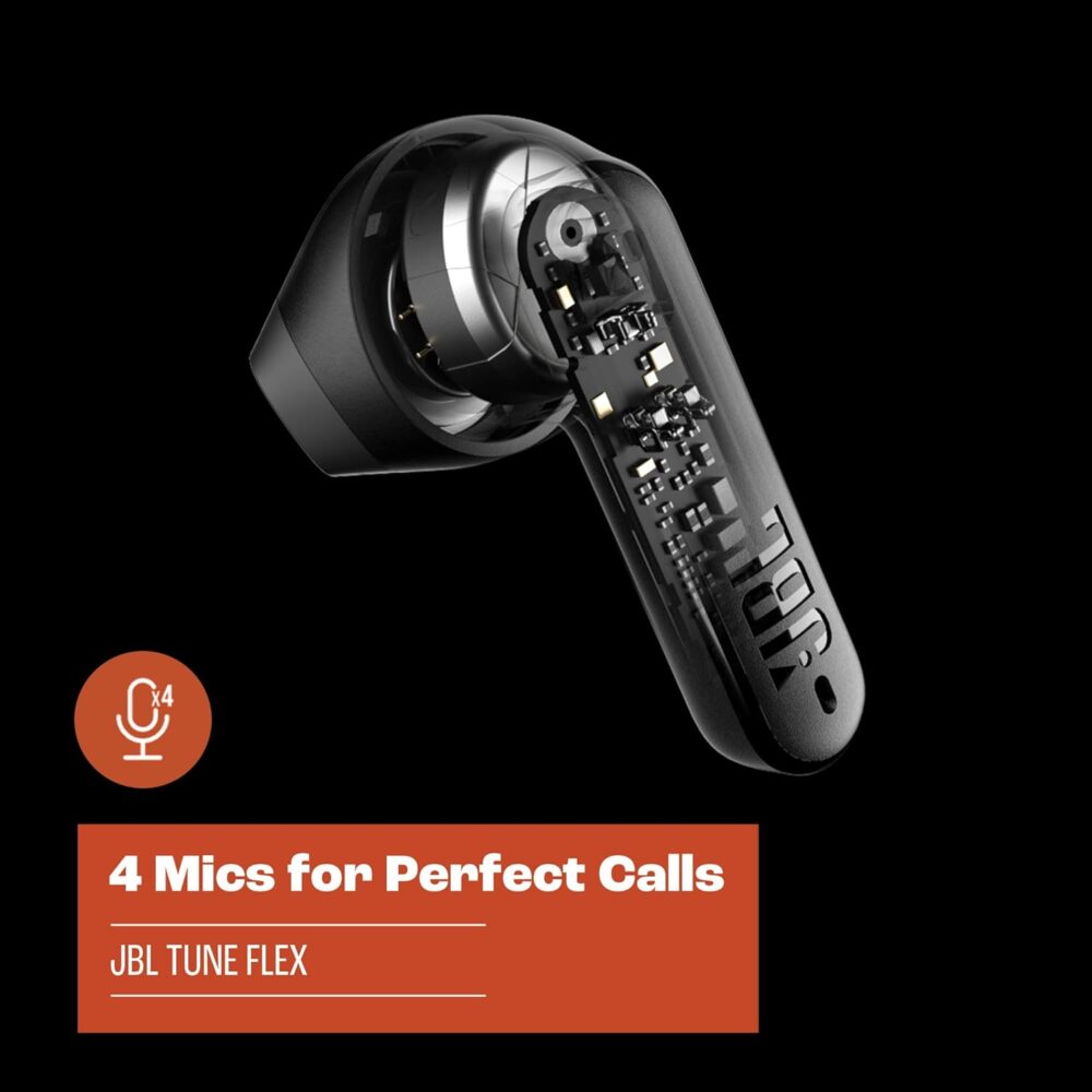 JBL Tune Flex - True Wireless Noise Cancelling Earbuds (Black), Small - Image 4