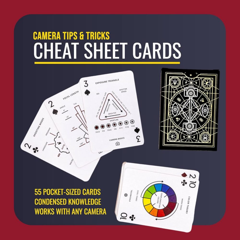 The Photography Deck - Photography Cheat Sheet Cards - Camera Settings Cheat Sheets - Photography Idea Cards - Essential Shooting Guide - Photography Tips Reference Card - Quick Tip Photo Cards - Image 3