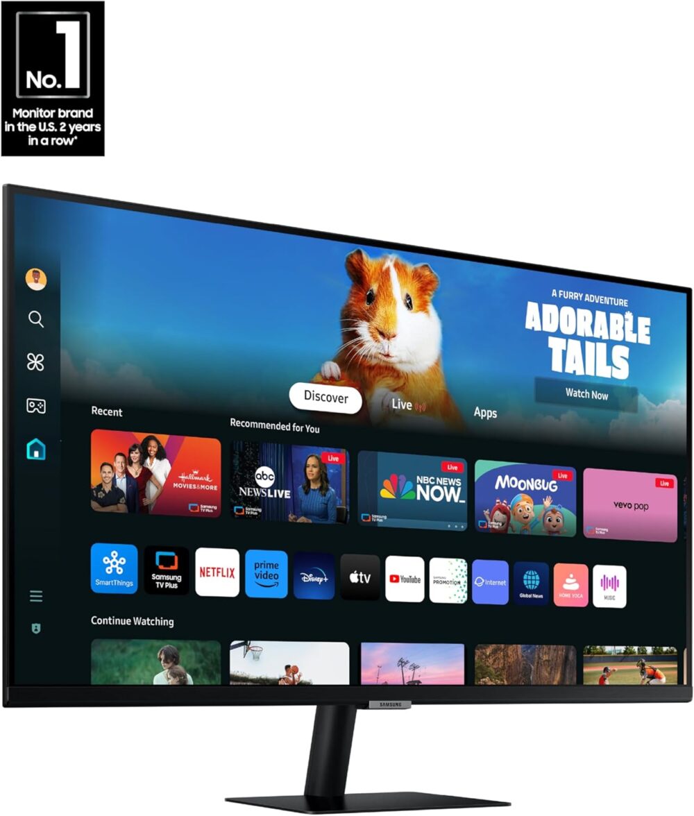 SAMSUNG 27-Inch M5 (M50D) Series FHD Smart Monitor with Streaming TV, Speakers, HDR10, Gaming Hub, Multiple Ports, Workout Tracker, Vision Accessibility Tools, LS27DM500ENXGO, 2024 - Image 3