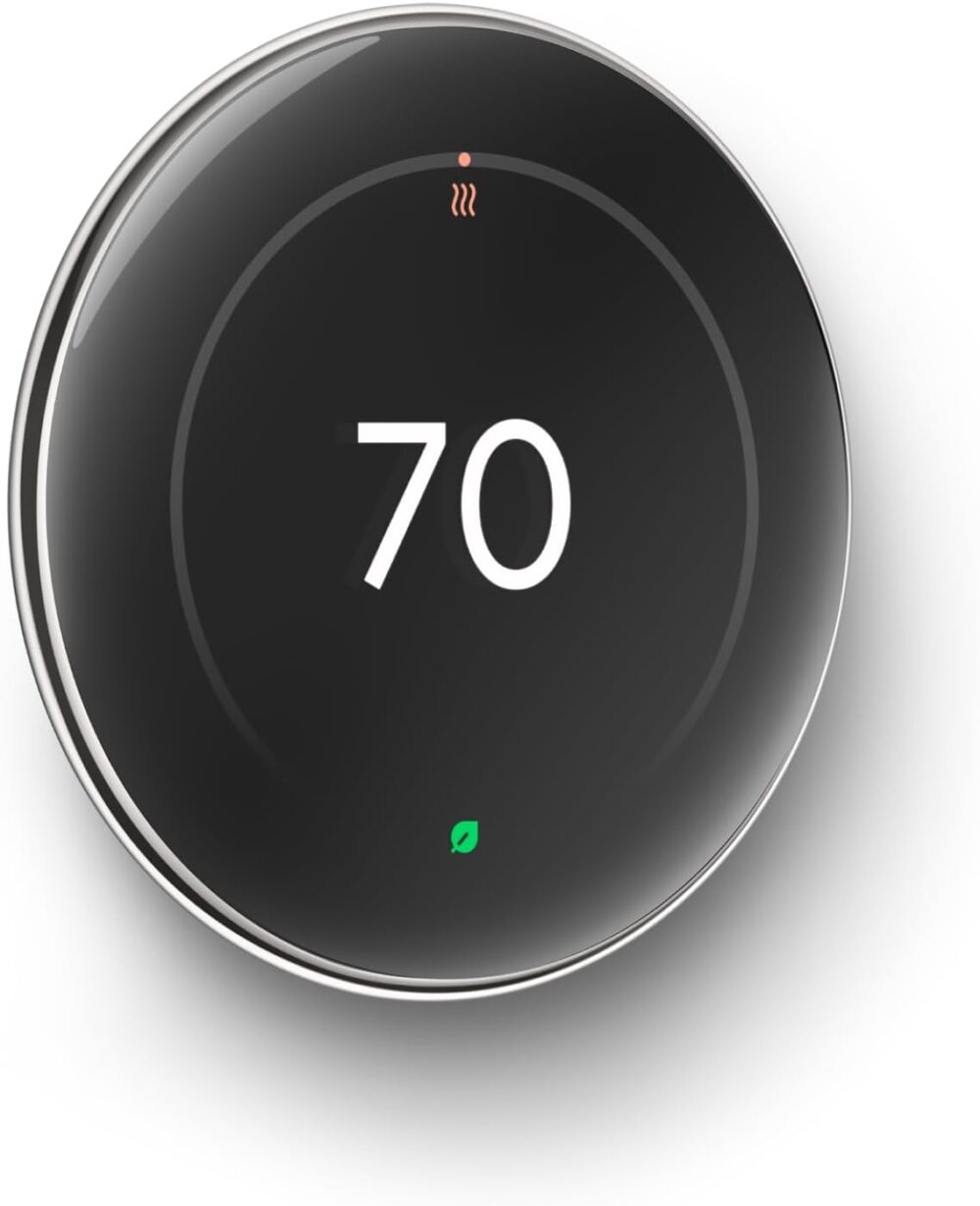 Google Nest Learning Thermostat (4th Gen, 2024) with Nest Temperature Sensor - Energy Saving Smart Thermostat - Works with Alexa, Apple HomeKit and Google Home App - Polished Silver - Image 3