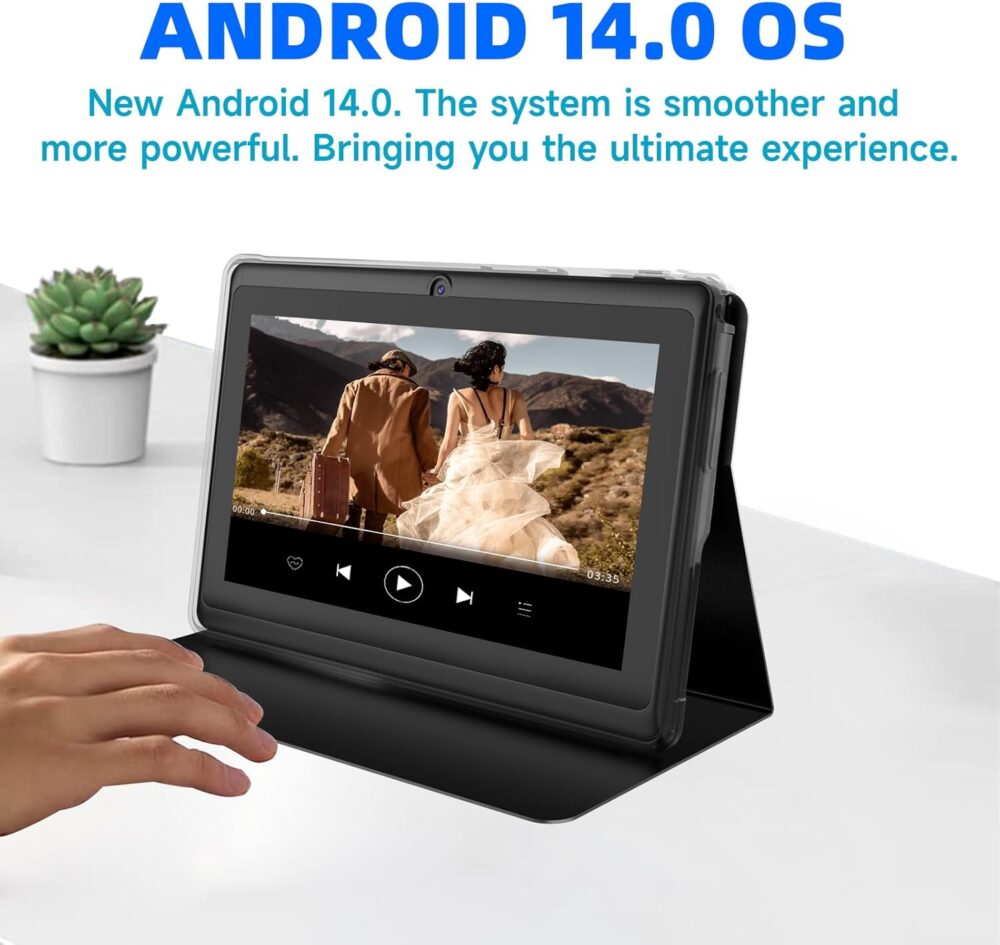 Tablet 7 inch Android 14 Tablets, 8GB RAM 32GB ROM 1TB Expand, Quad-Core Processor Tablet PC, WiFi, Bluetooth, 3000mAh Battery, 1024 x 600 HD IPS Touch Screen, 2MP+5MP Dual Camera, GMS Certified - Image 3