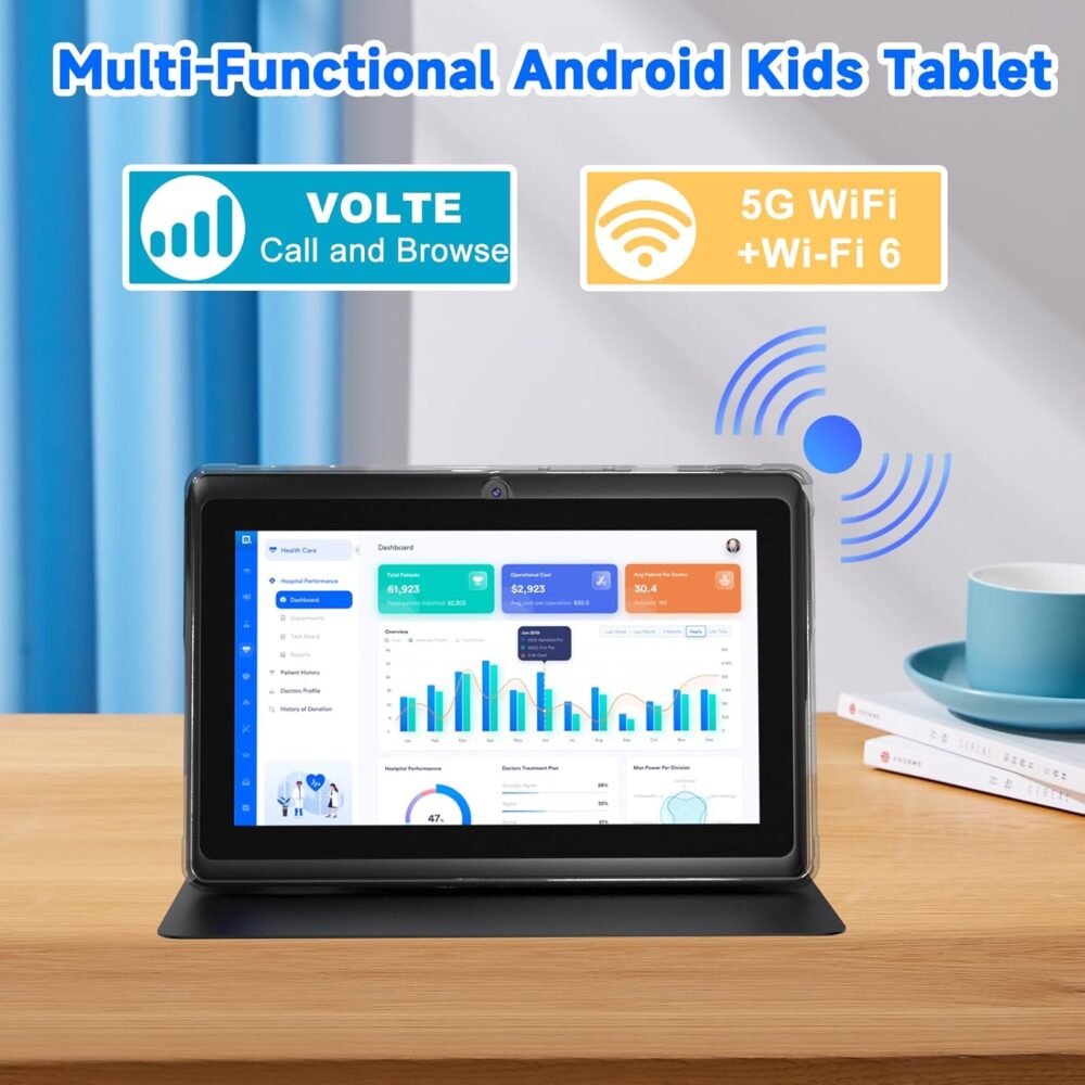 Tablet 7 inch Android 14 Tablets, 8GB RAM 32GB ROM 1TB Expand, Quad-Core Processor Tablet PC, WiFi, Bluetooth, 3000mAh Battery, 1024 x 600 HD IPS Touch Screen, 2MP+5MP Dual Camera, GMS Certified - Image 8