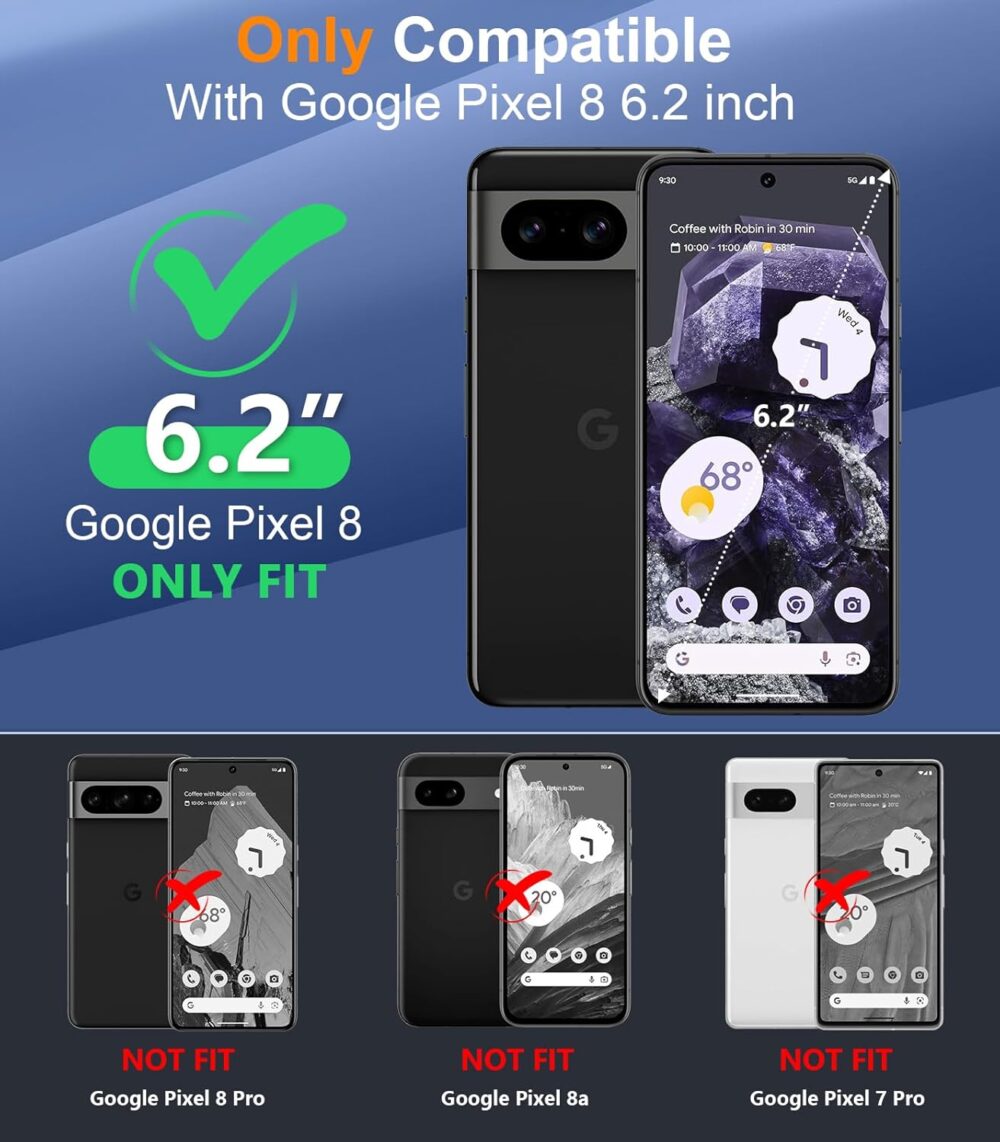 Temdan for Google Pixel 8 Case Waterproof, Built-in Lens & Screen Protector[Full Body Shockproof][Military Drop Proof][Dustproof][IP68 Underwater] Protective Cover for Pixel 8 6.2”-Black/Clear - Image 3