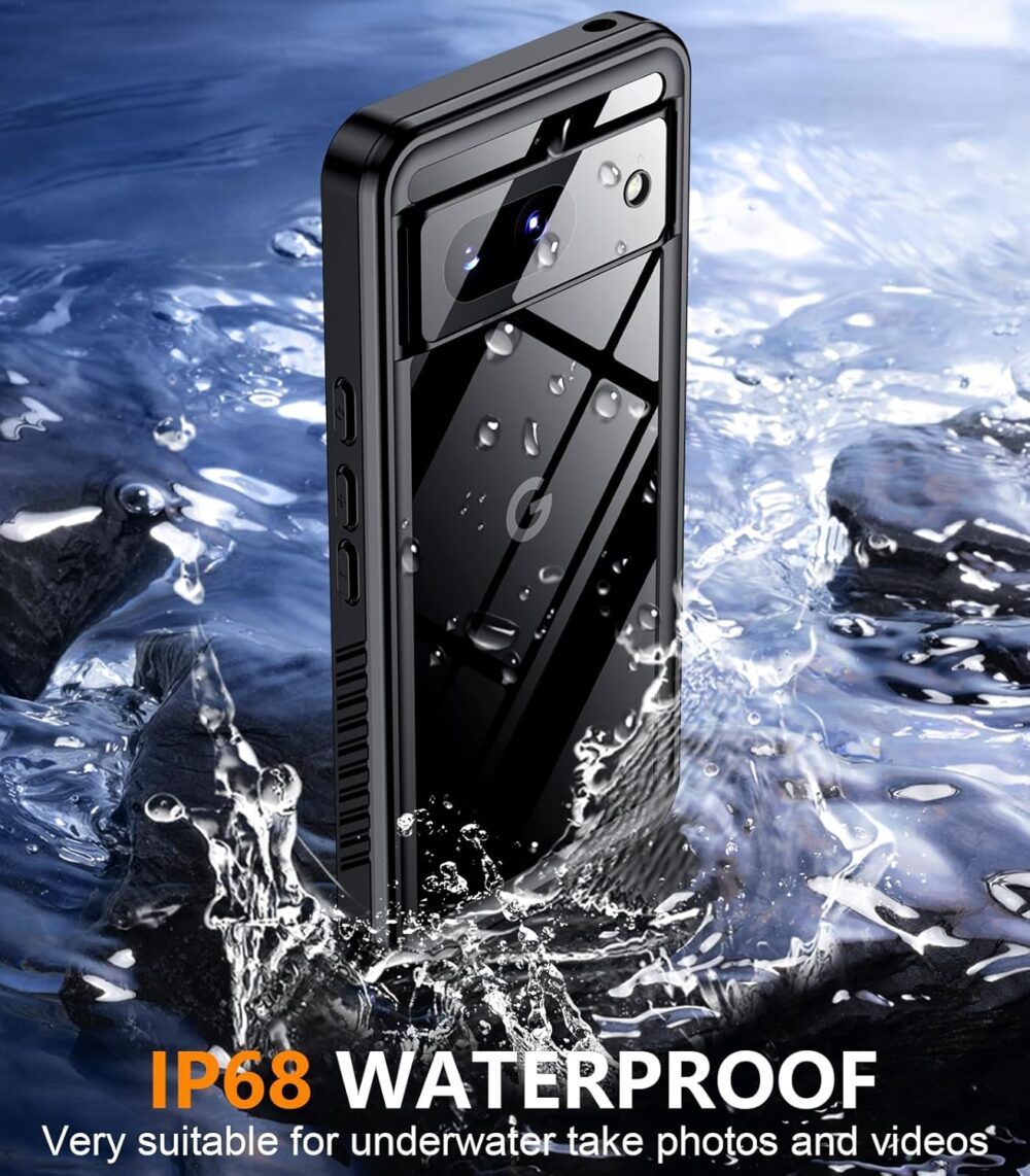Temdan for Google Pixel 8 Case Waterproof, Built-in Lens & Screen Protector[Full Body Shockproof][Military Drop Proof][Dustproof][IP68 Underwater] Protective Cover for Pixel 8 6.2”-Black/Clear - Image 4