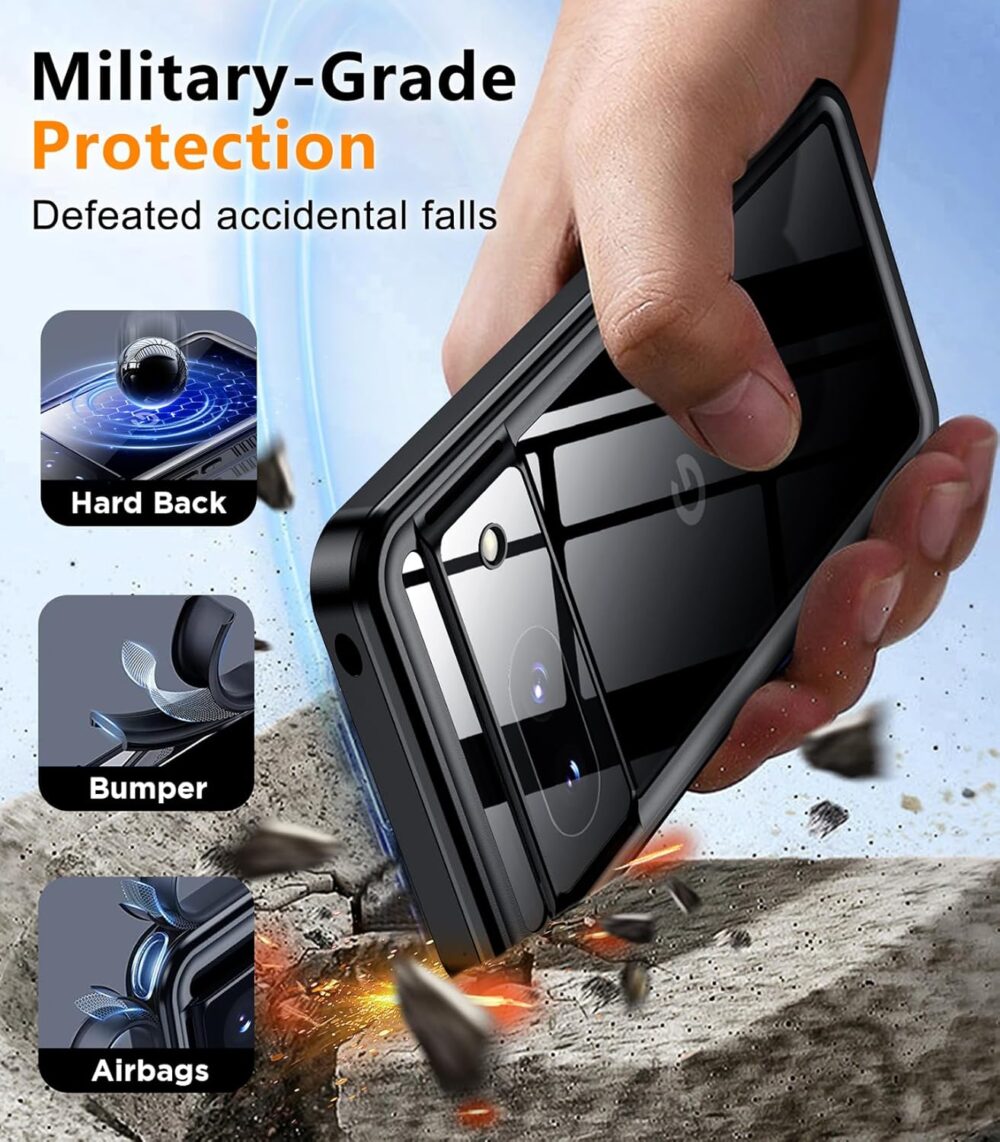 Temdan for Google Pixel 8 Case Waterproof, Built-in Lens & Screen Protector[Full Body Shockproof][Military Drop Proof][Dustproof][IP68 Underwater] Protective Cover for Pixel 8 6.2”-Black/Clear - Image 5