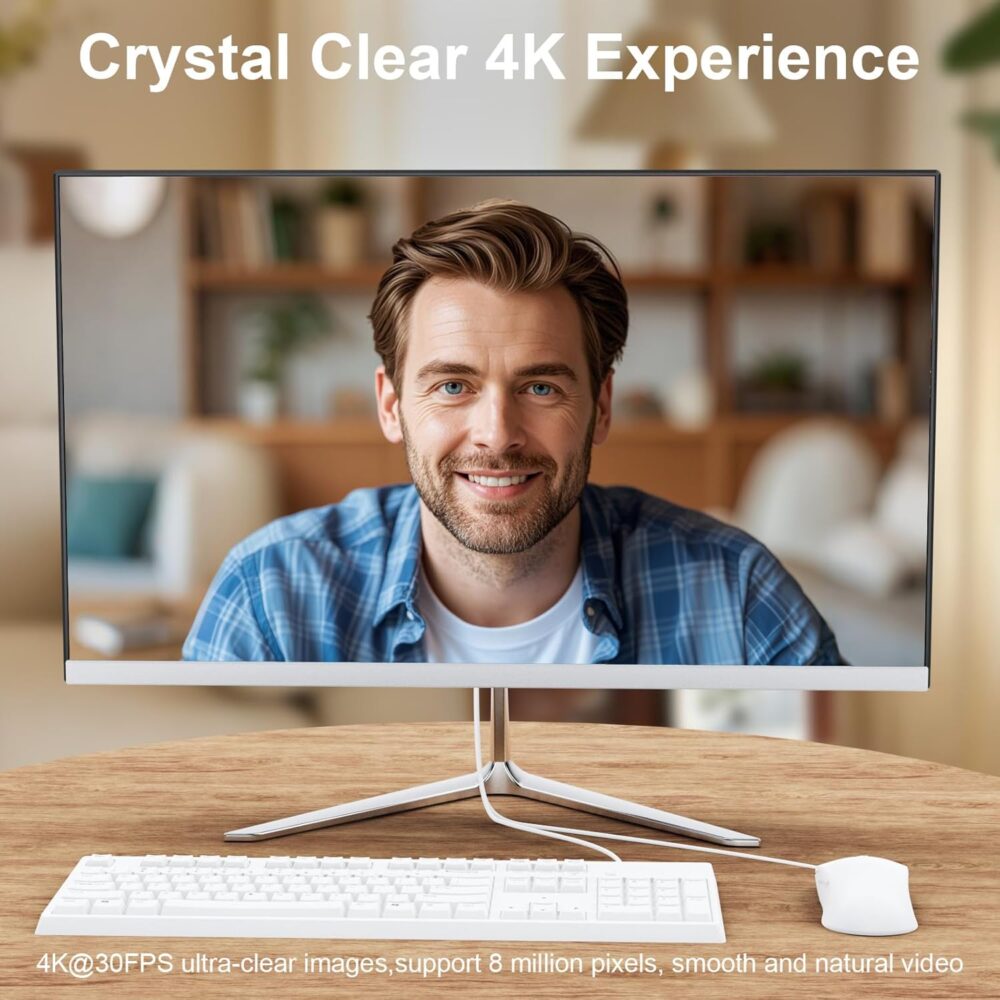 23.8" All in One Desktop Computer,All-in-one Desktop,Intel Quad-Core N5095 Processor,16GB RAM, 512GB SSD, Dual-Band WiFi 2.4/5.0Ghz & Bluetooth, Windows 11, Includes Keyboard and Mouse Set - Image 3