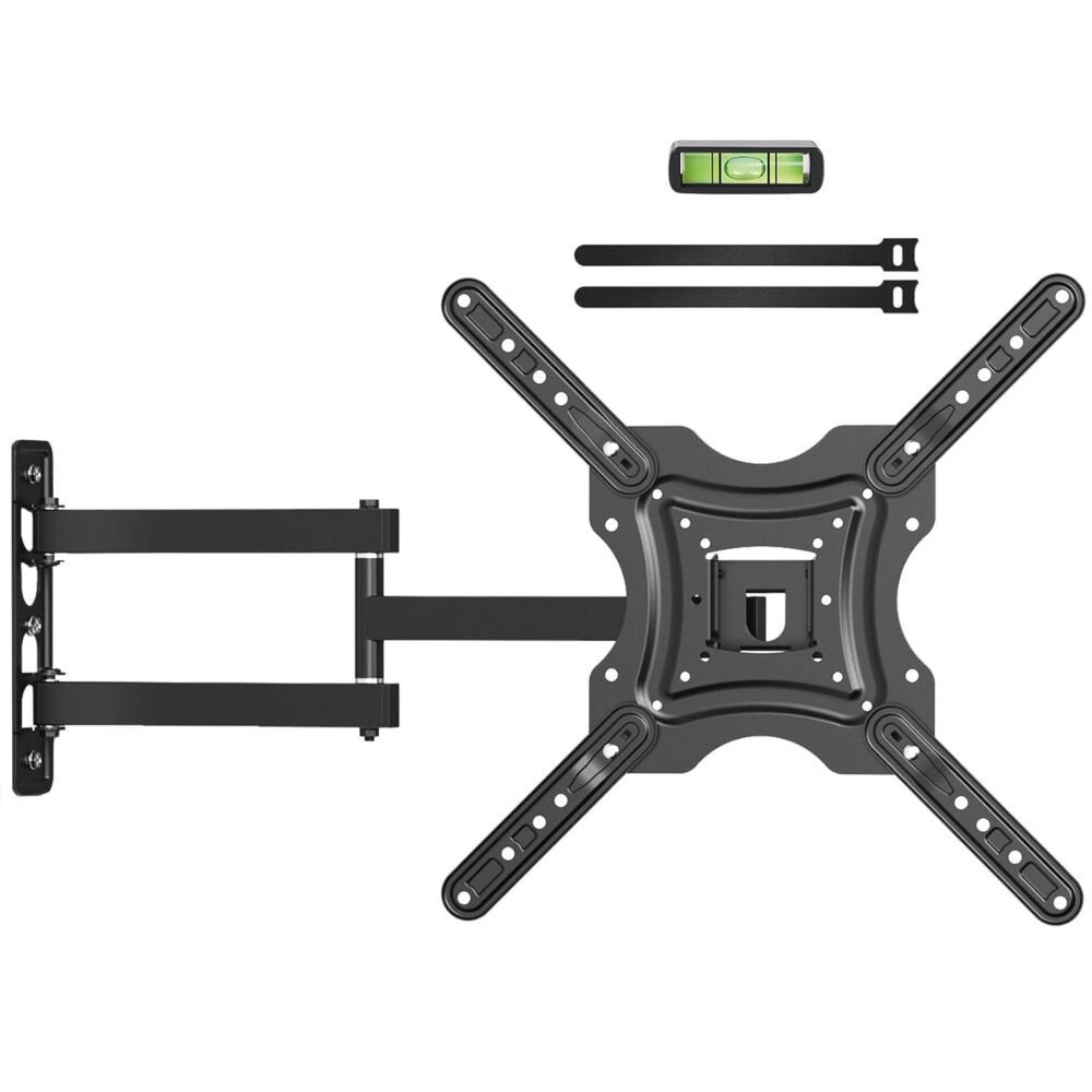Full Motion TV Wall Mount, TV Mount for 26-55 inch LED TVs Monitors, Tv Brackets for Wall Mount with VESA 400x400mm up to 77lbs, Swivel Tilt Extension with Articulating Arms - Image 3