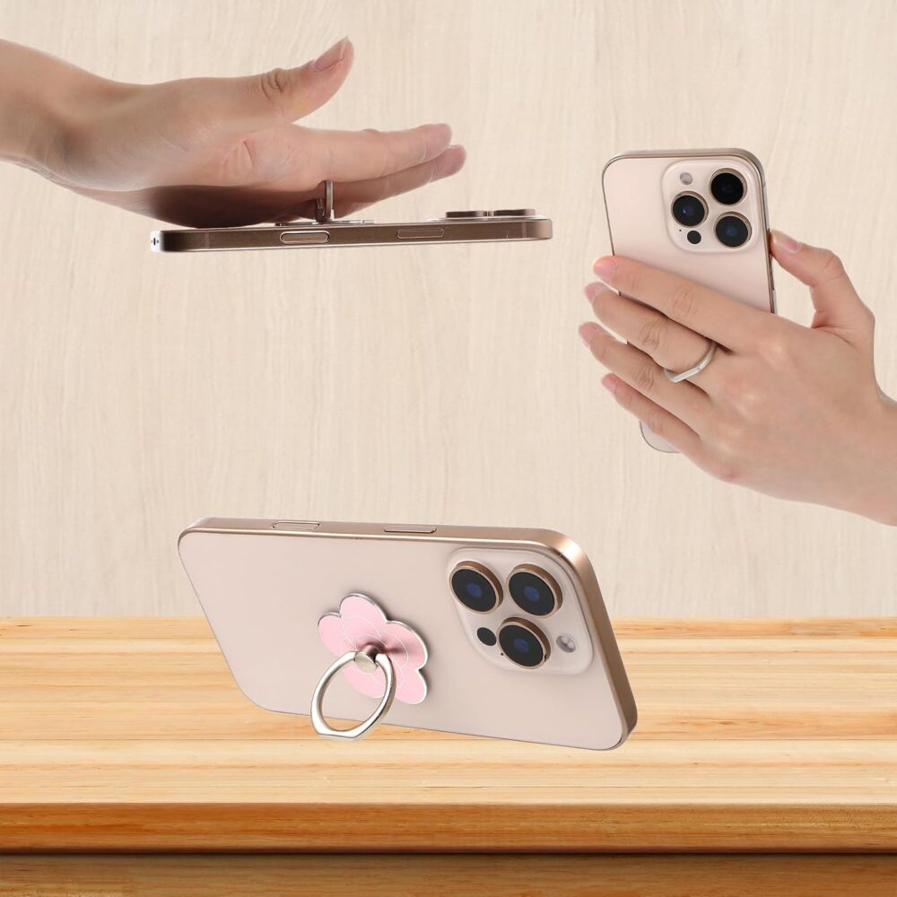 6 Pcs Phone Rings for Back of Phone Flower Cell Phone Ring Holder Stand Finger Kickstand 360 Rotation Universal Ring Grip Holder Compatible with Smartphones Mobile Phone Case Accessories - Image 4