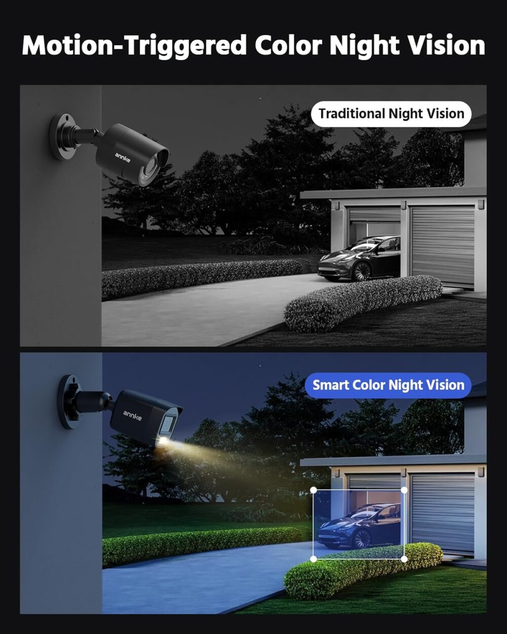 ANNKE 8CH H.265+ 3K Lite Wired Security Camera System with AI Human/Vehicle Detection, 4 x 1920TVL 2MP CCTV IP67 Cameras with Smart Dual Light for Outdoor Use, Color Night Vision, 1TB Hard Drive - Image 4