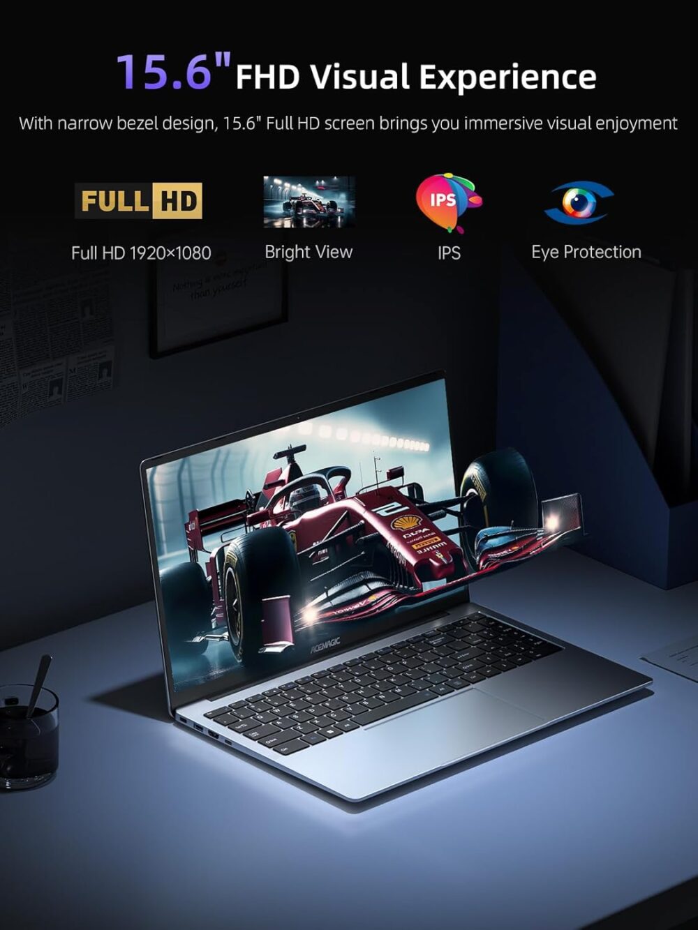 ACEMAGIC 2025 Laptop, Laptop Computer with Intel Quad-Core Processor(Up to 3.4GHz), 16GB DDR4 512GB SSD, Windows 11 Laptop, 15.6" IPS 1080P, Metal Shell, USB3.2, Long Battery Life - Image 4