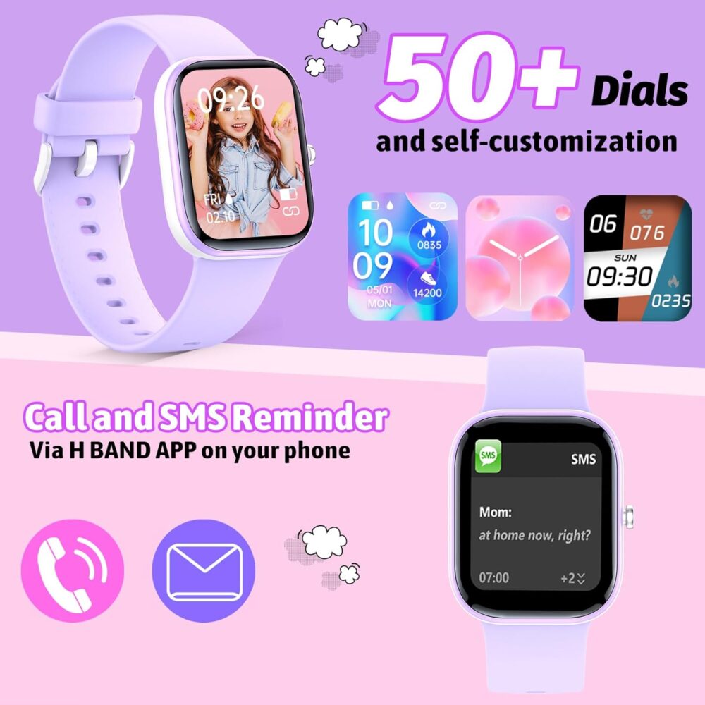 Smart Kids Watch with Fitness Tracker No Phone/APP Needed,19 Sport Mode,1.5" DIY Dial,IP68 Waterproof,Sleep Monitor,Pedometers,Heart Rate,Great Birthday Gift for Boys Girls Teens 6-14 year Olds - Image 3