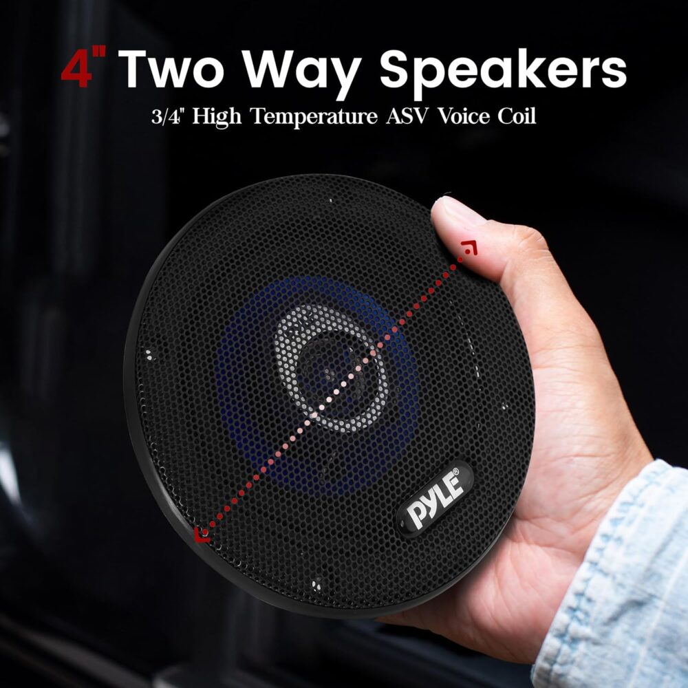 Pyle 6.5" Three-Way Sound Speaker System-180 W RMS/360W Power Handling w/4 Ohm Impedance and 3/4'' Piezo Tweeter for Car Component Stereo,Round Shaped Pro Full Range Triaxial Loud Audio -PL63BL,Blue - Image 5