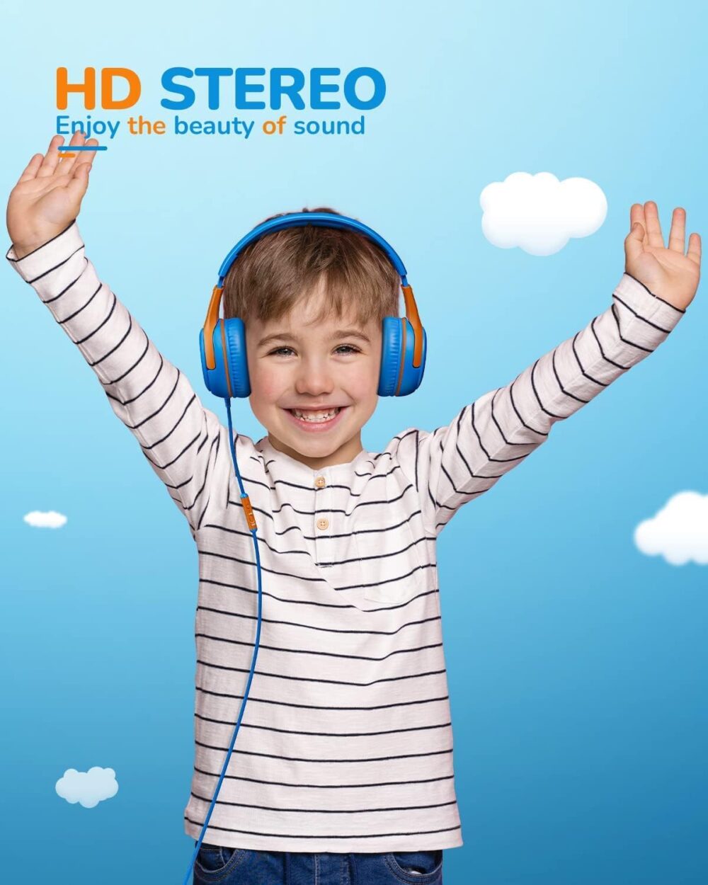 Kids Headphones Wired Toddler Headphones with Microphone, Over-Ear Headphones, 85/94dB Volume-Limiting, 3.5mm Jack, Foldable On-Ear Design - Safe & Comfortable for Learning & Entertainment - Image 7