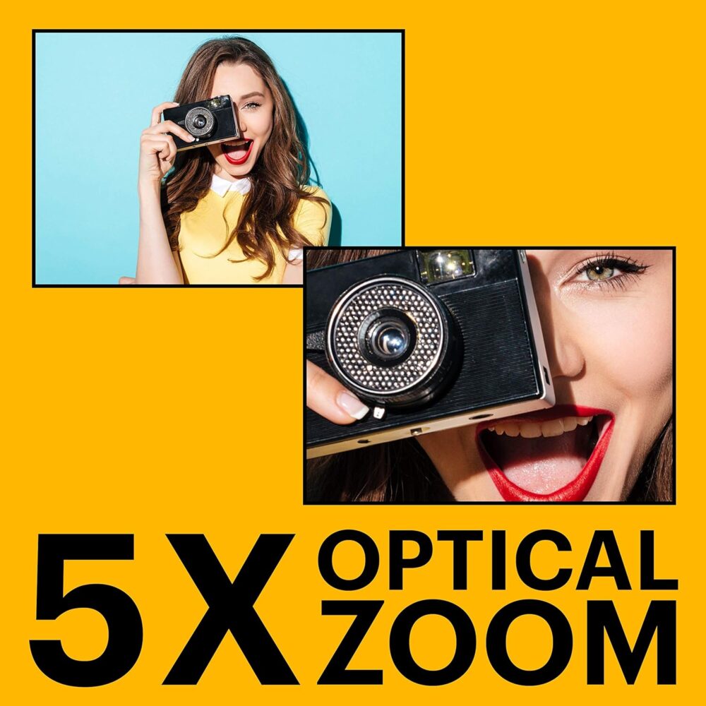 KODAK PIXPRO FZ55-RD 16MP Digital Camera 5X Optical Zoom 28mm Wide Angle 1080P Full HD Video 2.7" LCD Vlogging Camera (Red) Packaging May Vary - Image 4