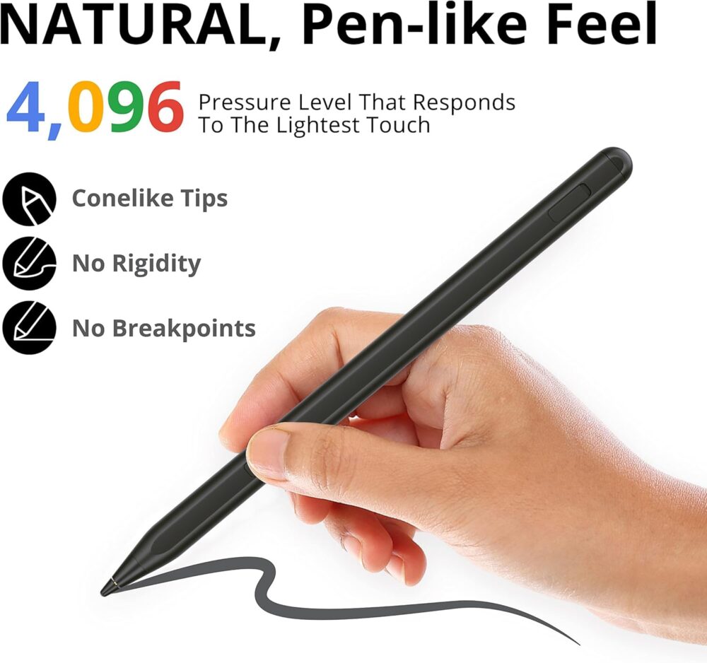USI 2.0 Stylus Pen for Amazon Fire HD 10 (2023 Release)& Fire Max 11 (2023 Release),with Tilt Support, Palm Rejection,4096 Pressure Sensitivity,Tail Eraser - Image 6