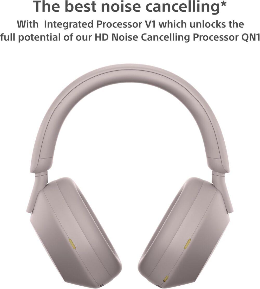 Sony WH-1000XM5 Noise Canceling Wireless Headphones - 30hr Battery Life - Over-Ear Style - Optimized for Alexa and Google Assistant - Built-in mic for Calls - Pink - International Version No Warranty - Image 3
