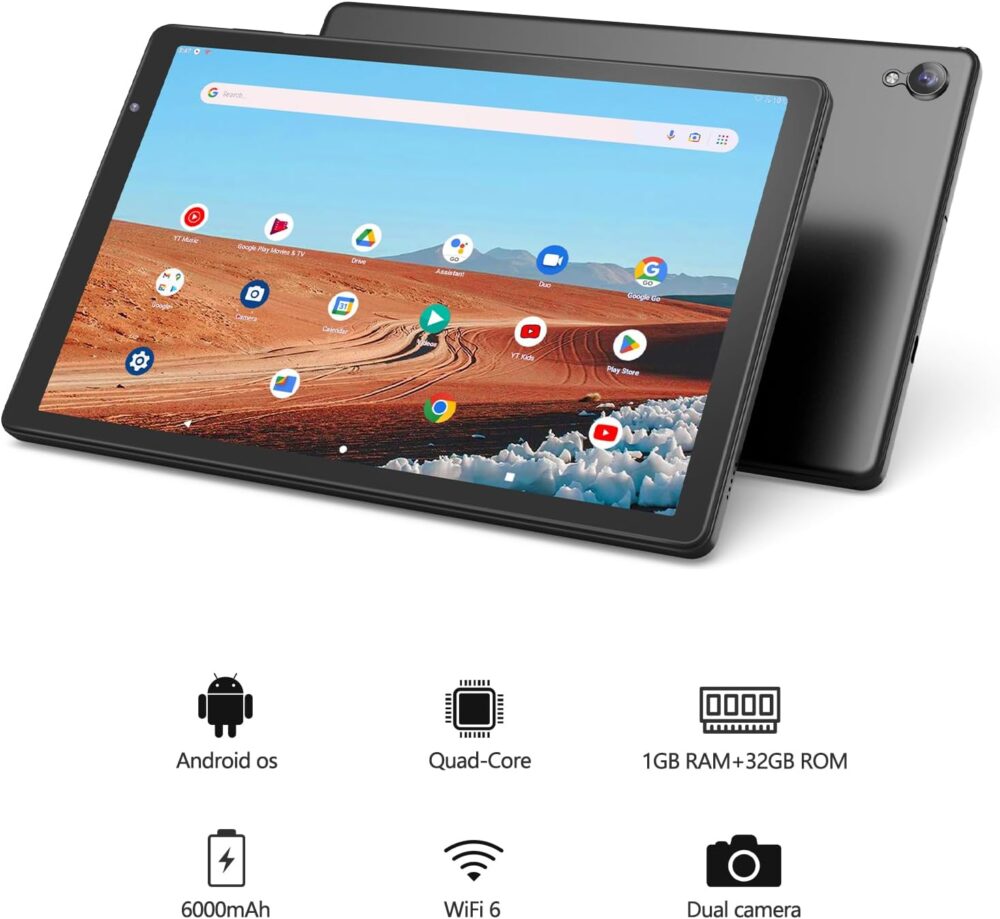 Tablet 10 inch Android Tablets with 2GB RAM, 32GB ROM, 512GB Expandable, Quad-Core,1280 * 800 HD IPS, 2MP + 8MP Dual Camera, Wi-Fi, Stable Tablet with 6000mAh Battery - Image 3