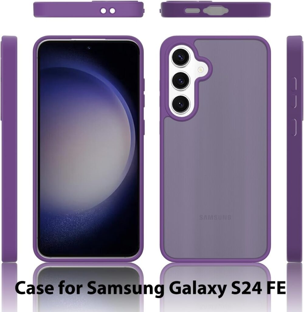 Case for Samsung Galaxy S24 FE Purple | Shockproof, Military Grade Drop Protection, with Frosted Translucent Back Cover - Image 3