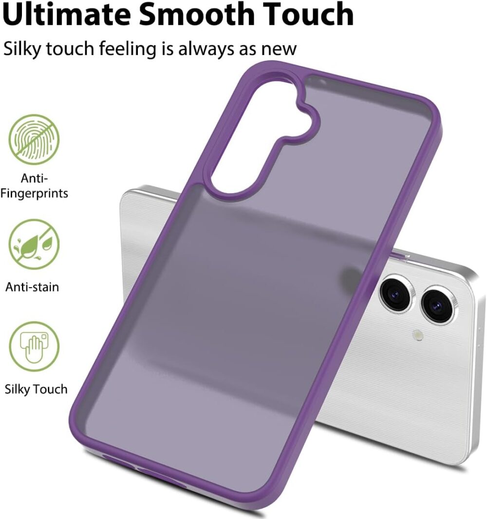Case for Samsung Galaxy S24 FE Purple | Shockproof, Military Grade Drop Protection, with Frosted Translucent Back Cover - Image 5