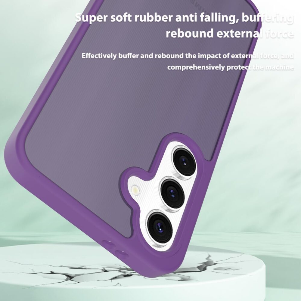 Case for Samsung Galaxy S24 FE Purple | Shockproof, Military Grade Drop Protection, with Frosted Translucent Back Cover - Image 6