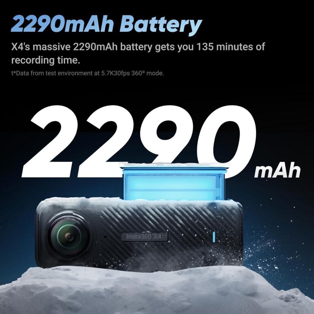 Insta360 X4 Motorcycle Bundle- 8K Waterproof 360 Action Camera, 4K Wide-Angle Video, Invisible Selfie Stick, Removable Lens Guards, 135 Min Battery Life, AI Editing, Stabilization, No Micro SD Card - Image 6