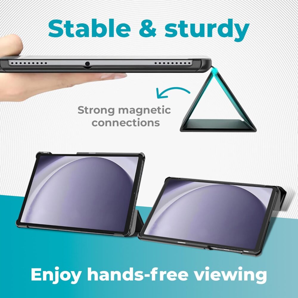 Samsung 2024 Galaxy Tab A9+ 11” 64GB | Android 13 WiFi Touchscreen International | Big Screen, Quad Speakers, Slim | Tablet Bundle - Hard Back Trifold Stand Case + 64GB SD Card (Grey) | MdTec - Image 7
